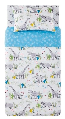 Dinosaur Print Easy Care Reversible Duvet Set Single Home