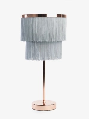 Grey Fringe Two Tier Table Lamp Home at ASDA