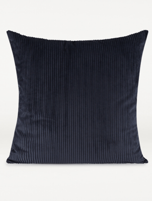 Navy Jumbo Cord Cushion Home at ASDA