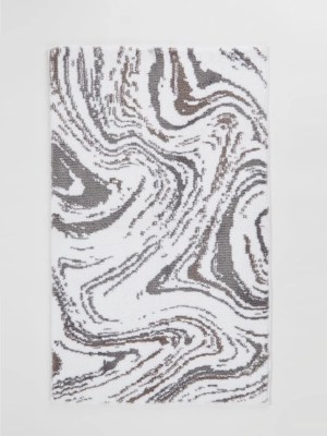 White Marble Effect Rubber Backed Bath Mat Home at ASDA