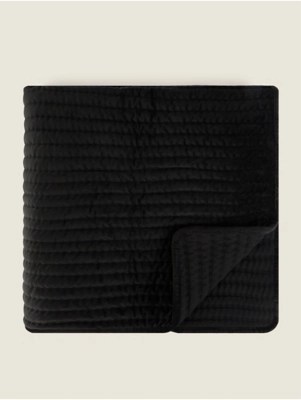 Black Embroidered Velvet Throw Home at ASDA