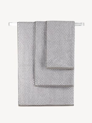 Grey Herringbone Cotton Towel Range Home at ASDA