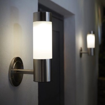 Stainless Steel Solar Wall Lights 2 Pack Outdoor & Garden at