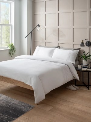 100 Cotton Pintuck Duvet Set Home at ASDA