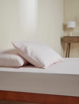 Pink Smooth and Silky 100 Cotton Sateen Fitted Sheet Home