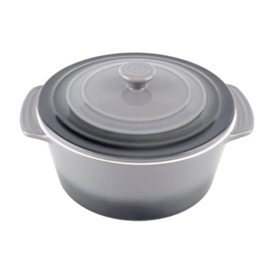 Grey Round Casserole Grey 2.5L Home at ASDA