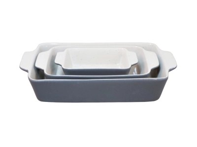 Grey Ceramic 3Piece Roaster Set Home at ASDA