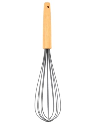 Silver Wood & Silicone Whisk Home at ASDA