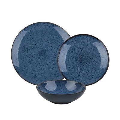 Blue Reactive Glaze Dinner Set 12 Piece Home at ASDA