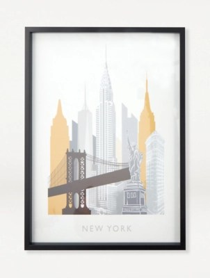 Black New York A3 Framed Print Home at ASDA