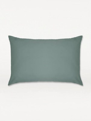 Green Percale 100 Cotton Pillowcase Pair Home at ASDA