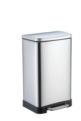 Silver Rectangular Pedal Bin 30L Home at ASDA