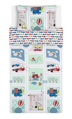 Transport Easy Care Reversible Duvet Set Single Home at ASDA