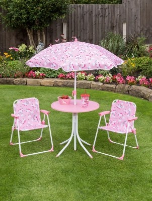 4 Piece Kids Garden Patio Set Unicorn Design Outdoor & Garden