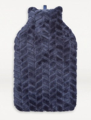 Faux Fur Textured Chevron Hot Water Bottle Home at ASDA