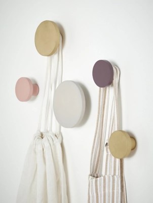 Round Screw in Wall Hooks Set of 5 Home at ASDA