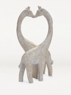 Cream Giraffe Heart Ornament Home at ASDA
