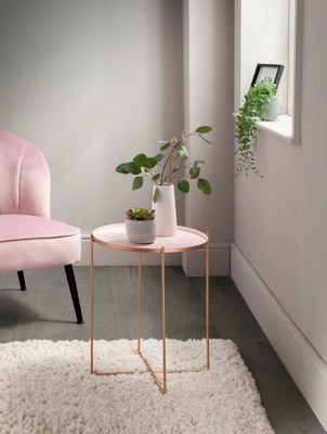 Pink Metal Side Table Home at ASDA