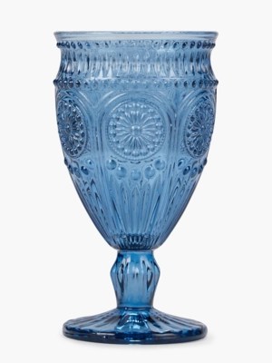 Blue Goblet Wine Glass 4Pack Home at ASDA