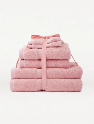 Dusky Pink Super Soft Cotton Towel Bale 6Pack Home at ASDA