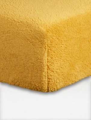Ochre Teddy Fleece Fitted Sheet Home at ASDA