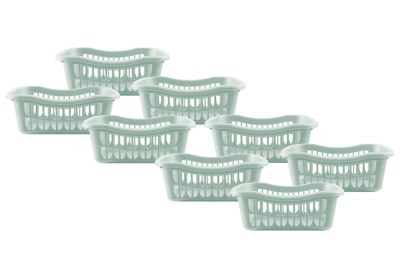 Green Medium Plastic Handy Baskets Pack of 8 Home at ASDA