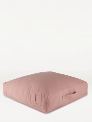 Pink Large Square Floor Cushion Home at ASDA