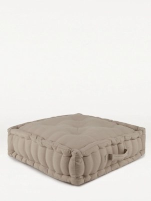 Natural Large Woven Floor Cushion Home at ASDA