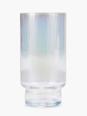 Iridescent Ribbed Hiball Glass Set of 4 Home at ASDA