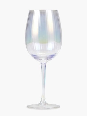 Iridescent Ribbed Wine Glass Set of 4 Home at ASDA