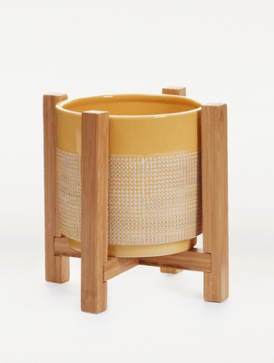 Yellow Ceramic Planter Home at ASDA