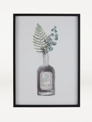 Gin Bottle Framed A3 Print Home at ASDA
