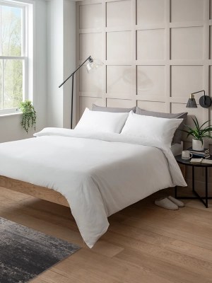 White 100 Cotton Sateen Duvet Set Home at ASDA