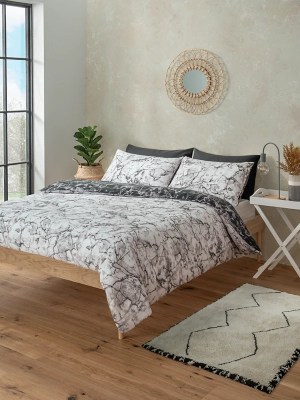 Marble Effect Easy Care Reversible Duvet Set Home at ASDA