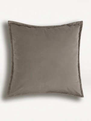 Large Natural Velvet Cushion Home at ASDA