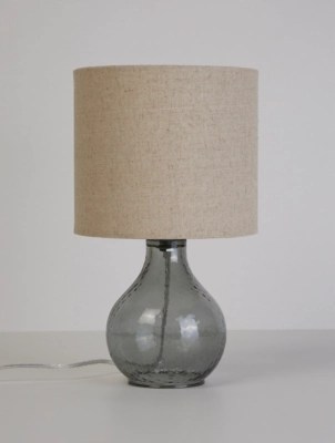 Grey Glass Table Lamp Home at ASDA
