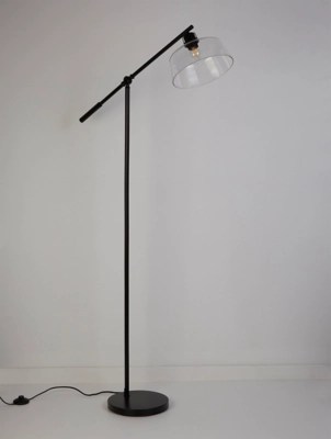 Black Glass Shade Floor Lamp Home at ASDA