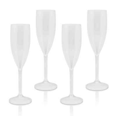 Outdoor Plastic Champagne Flute Set of 4 Outdoor & Garden