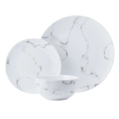 Marble Effect Dinner Set 12 Piece Home at ASDA