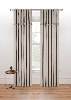 Taupe Pelmet Tassel Hidden Tab Top Curtains Home at ASDA