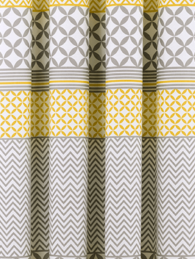 Grey Yellow Geo Eyelet Curtains Home At Asda