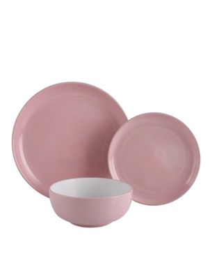 Pink TwoTone Dinner Set 12 Piece Home at ASDA