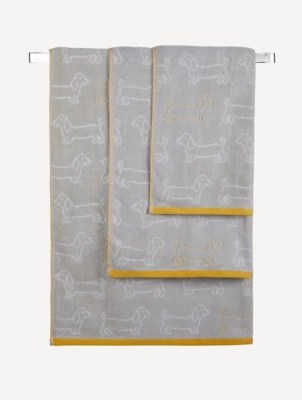 Grey Sausage Dog Towel Range Home at ASDA