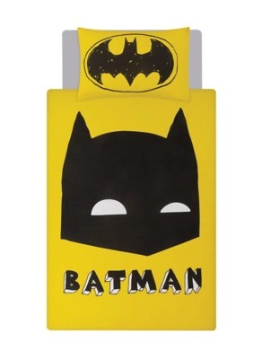 Batman Reversible Yellow and Black Duvet Set Home at ASDA