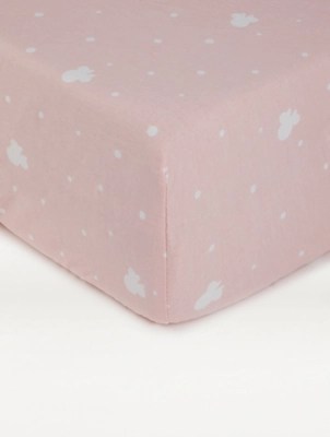 Disney Minnie Mouse Pink Cot Bed Fitted Sheet Home at ASDA