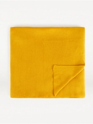 Yellow Knitted Blanket Home at ASDA