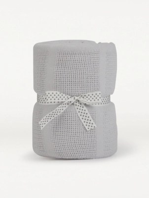 Grey Cellular Baby Shawl Baby at ASDA