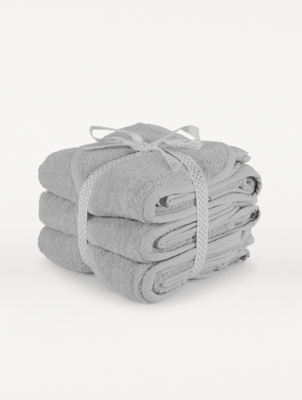 Grey Hooded Towels Set of 3 Baby at ASDA