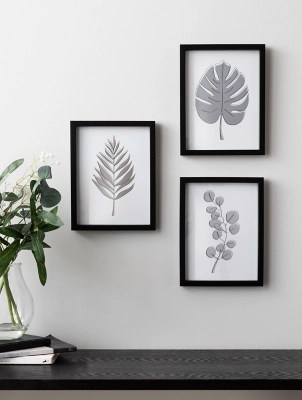 Grey 8x6 Plant Framed Print Set of 3 Home at ASDA