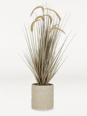 Artificial Cats Tail Grass In MacrameEffect Pot Home at ASDA